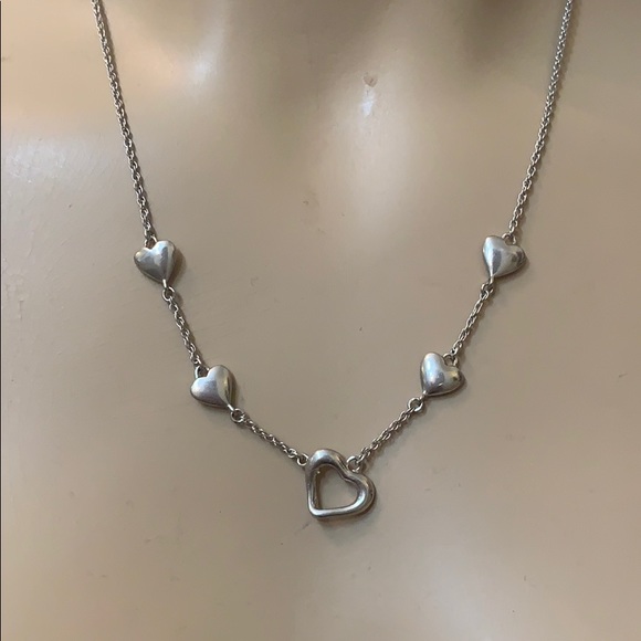 Elegant Designer BGE Sterling Silver Open Hearts Chain Necklace - Picture 4 of 9